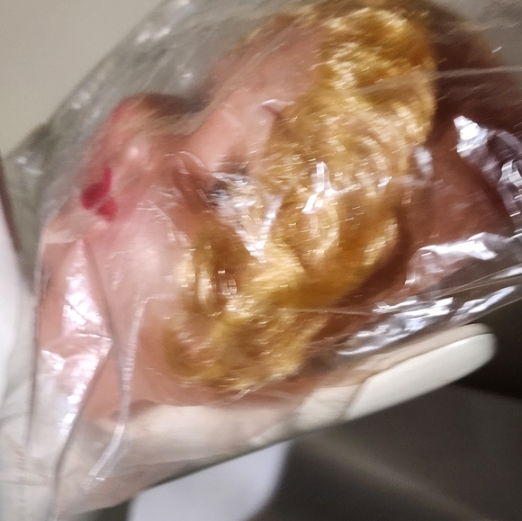 Vtg Blonde Curly Hair Doll Face In Sealed Package Hong Kong Flat Back Doll Face - Picture 10 of 12